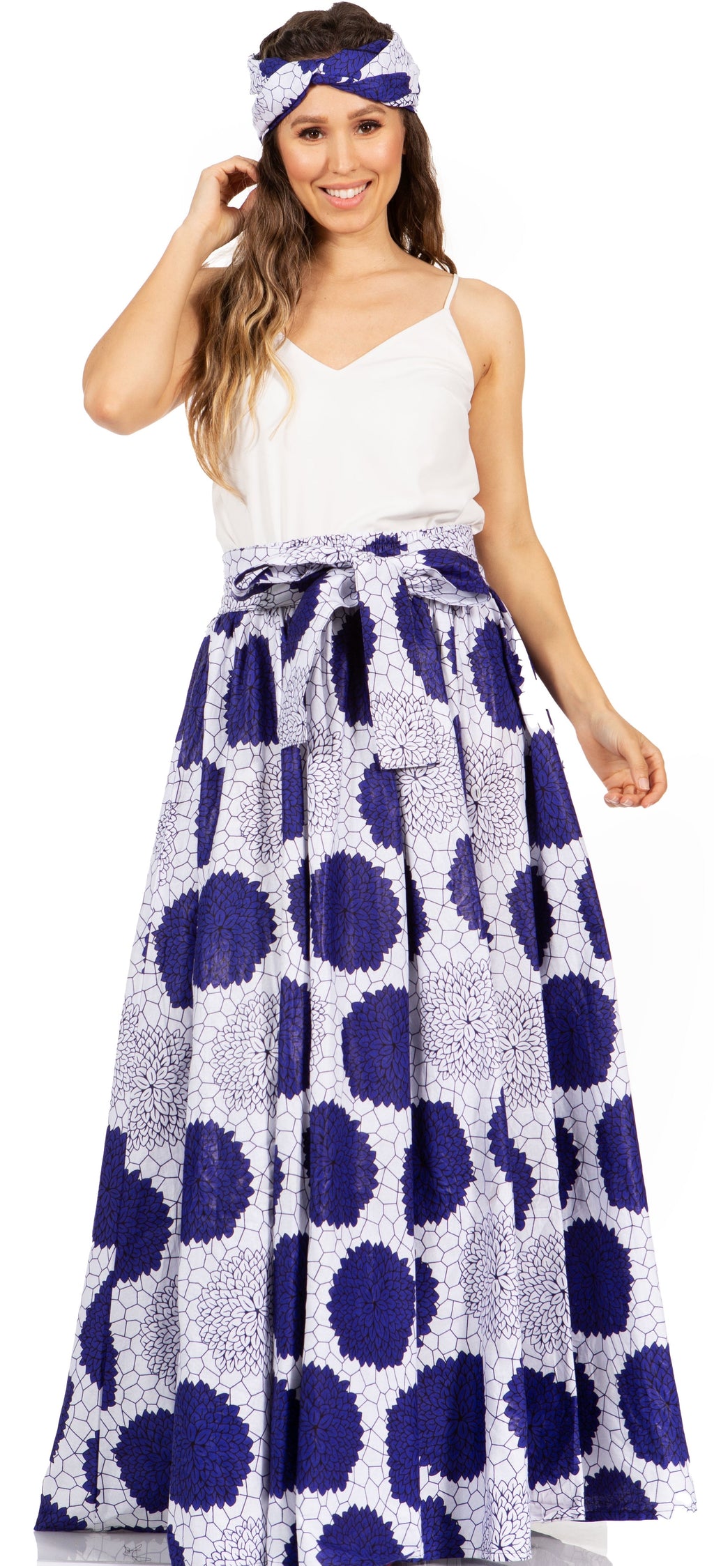 Sakkas Asma's Second Convertible Traditional Wax Print Maxi Skirt with