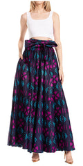 Sakkas Asma Second Convertible Traditional Wax Print Adjustable Strap Maxi Skirt#color_238