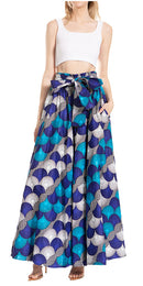 Sakkas Asma Second Convertible Traditional Wax Print Adjustable Strap Maxi Skirt