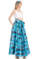 Sakkas Asma Second Convertible Traditional Wax Print Adjustable Strap Maxi Skirt