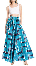 Sakkas Asma Second Convertible Traditional Wax Print Adjustable Strap Maxi Skirt#color_240