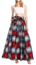 Sakkas Asma Second Convertible Traditional Wax Print Adjustable Strap Maxi Skirt#color_241