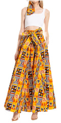 Sakkas Asma Second Convertible Traditional Wax Print Adjustable Strap Maxi Skirt#color_249
