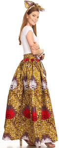Sakkas Asma Convertible Traditional Wax Print Adjustable Strap Maxi Skirt | Dress#color_25-Multi