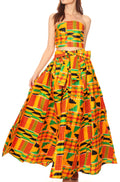Sakkas Asma Convertible Traditional Wax Print Adjustable Strap Maxi Skirt | Dress#color_57-Multi