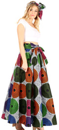 Sakkas Asma Convertible Traditional Wax Print Adjustable Strap Maxi Skirt | Dress#color_67-Multi