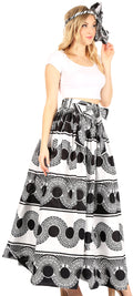 Sakkas Asma Convertible Traditional Wax Print Adjustable Strap Maxi Skirt | Dress#color_79-Multi
