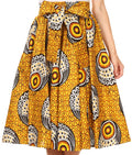 Sakkas Celine African Dutch Ankara Wax Print Full Circle Skirt#color_1111-YellowMulti