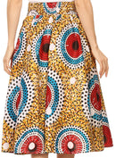 Sakkas Celine African Dutch Ankara Wax Print Full Circle Skirt