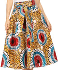 Sakkas Celine African Dutch Ankara Wax Print Full Circle Skirt#color_1114-WhiteMulti