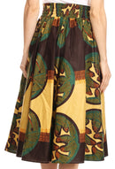 Sakkas Celine African Dutch Ankara Wax Print Full Circle Skirt