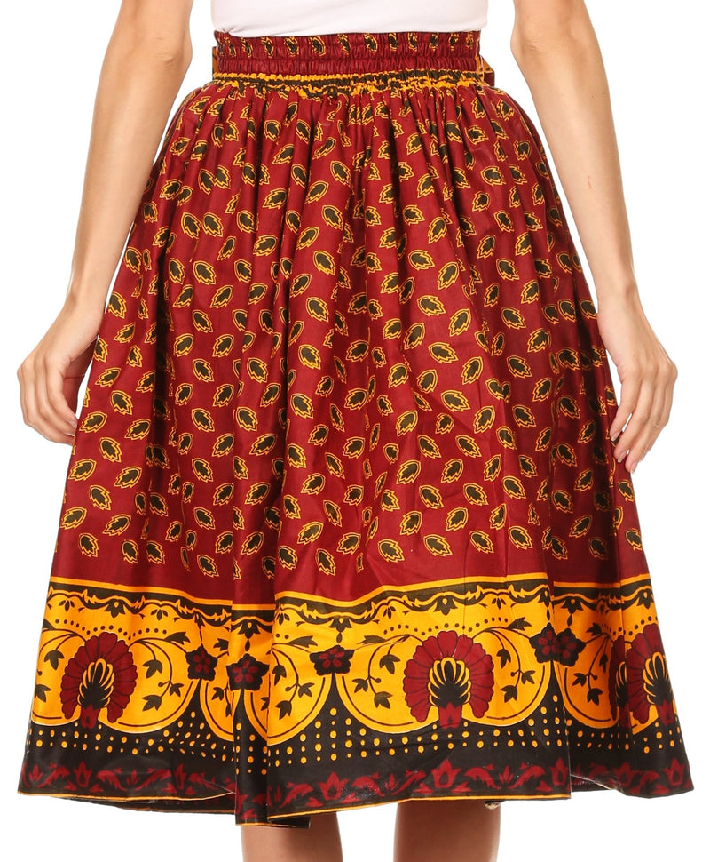 Sakkas Celine African Dutch Ankara Wax Print Full Circle Skirt