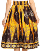 Sakkas Celine African Dutch Ankara Wax Print Full Circle Skirt
