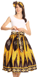 Sakkas Celine African Dutch Ankara Wax Print Full Circle Skirt