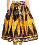 Sakkas Celine African Dutch Ankara Wax Print Full Circle Skirt
