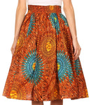 Sakkas Celine African Dutch Ankara Wax Print Full Circle Skirt