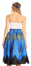 Sakkas Celine African Dutch Ankara Wax Print Full Circle Skirt