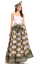 Sakkas Celine African Dutch Ankara Wax Print Full Circle Skirt