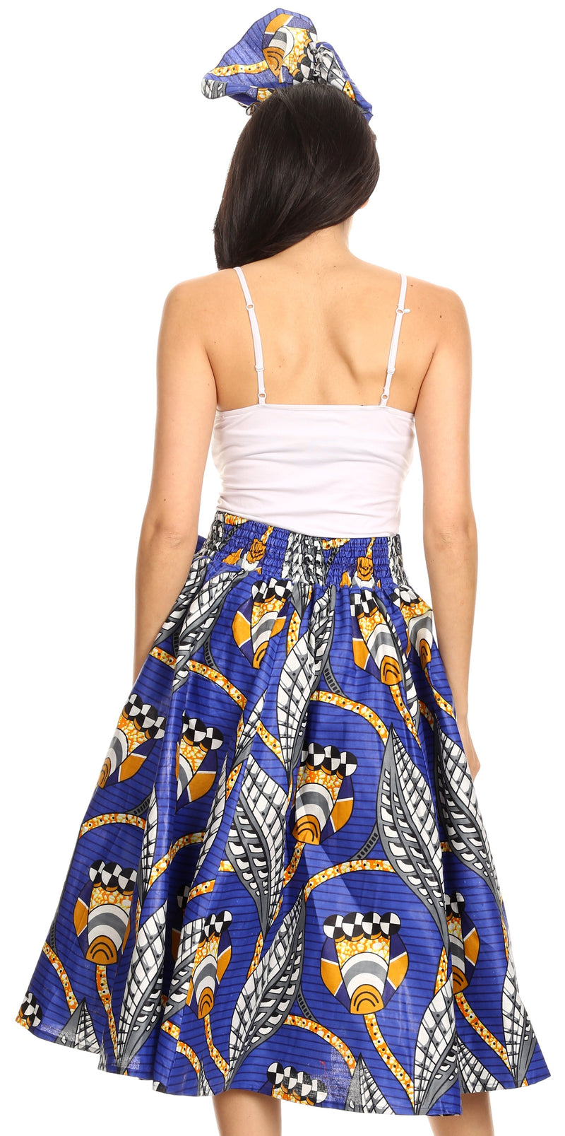 Sakkas Celine African Dutch Ankara Wax Print Full Circle Skirt