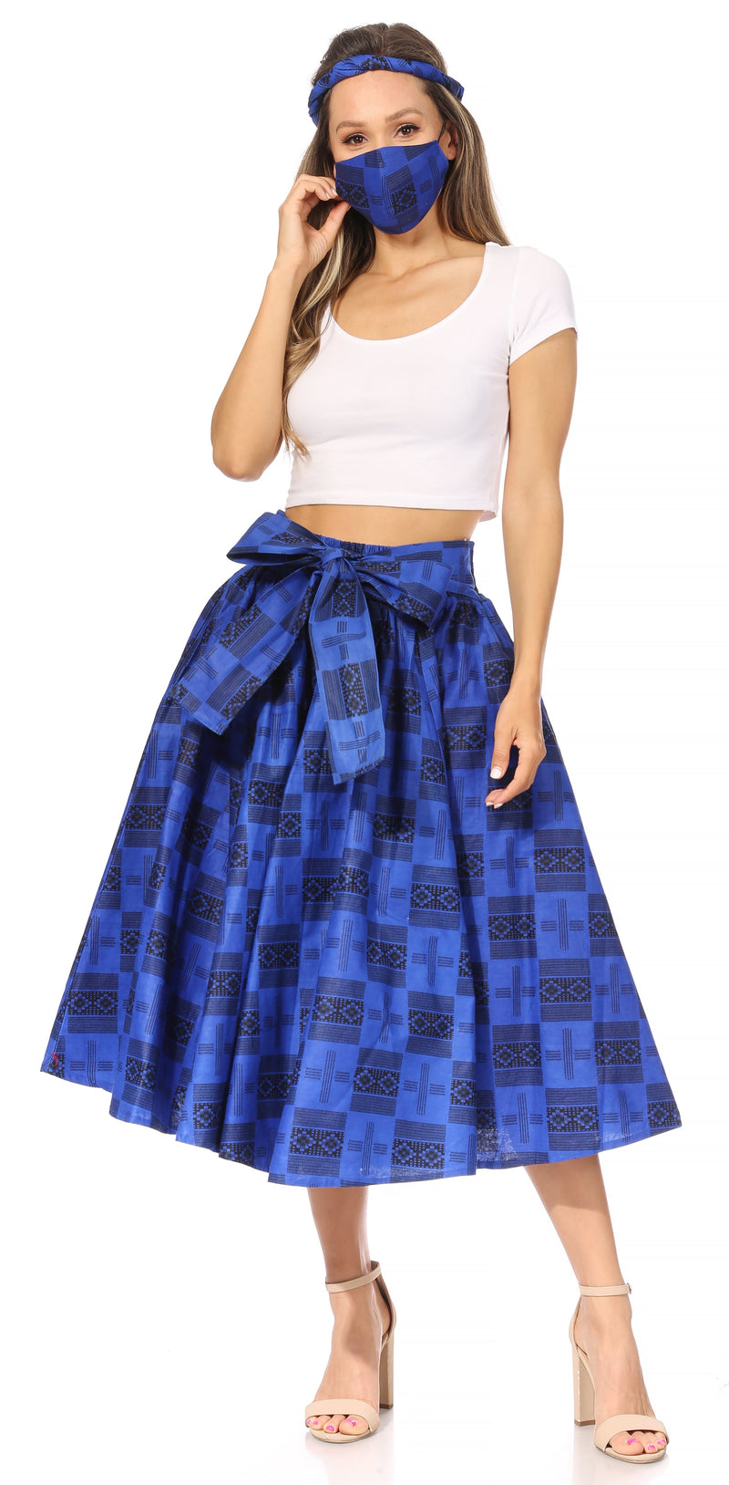 Sakkas Second African Dutch Ankara Wax Print Full Circle Skirt