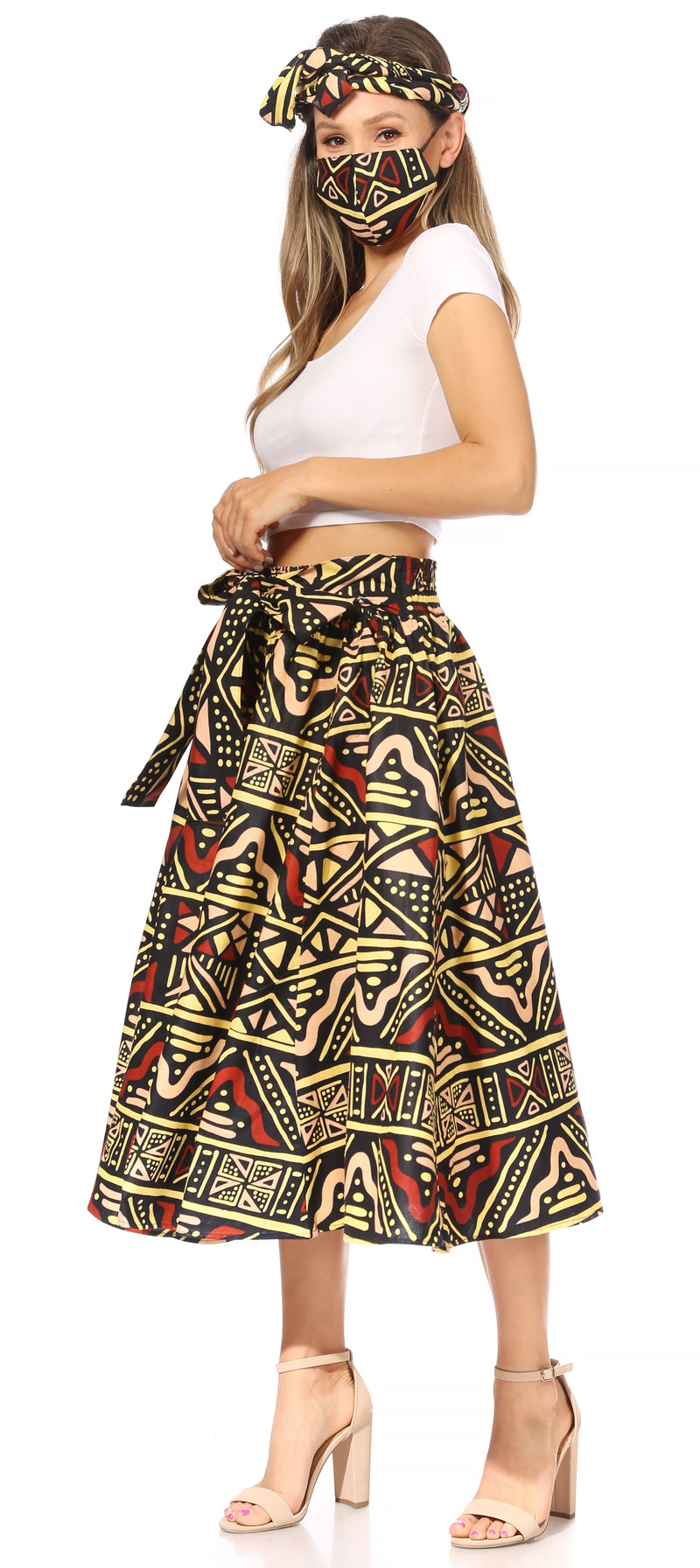 Sakkas Second African Dutch Ankara Wax Print Full Circle Skirt