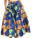 Sakkas Celine African Dutch Ankara Wax Print Full Circle Skirt