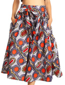 Sakkas Celine African Dutch Ankara Wax Print Full Circle Skirt