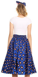 Sakkas Celine African Dutch Ankara Wax Print Full Circle Skirt