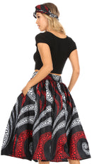 Sakkas Celine African Dutch Ankara Wax Print Full Circle Skirt