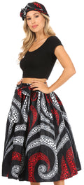 Sakkas Celine African Dutch Ankara Wax Print Full Circle Skirt#color_28-Multi