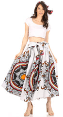 Sakkas Celine African Dutch Ankara Wax Print Full Circle Skirt