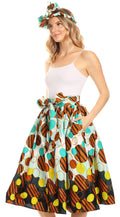 Sakkas Celine African Dutch Ankara Wax Print Full Circle Skirt#color_40-Multi