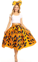 Sakkas Celine African Dutch Ankara Wax Print Full Circle Skirt