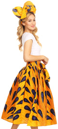 Sakkas Celine African Dutch Ankara Wax Print Full Circle Skirt#color_403-Multi