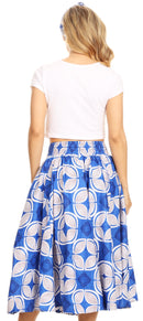 Sakkas Celine African Dutch Ankara Wax Print Full Circle Skirt