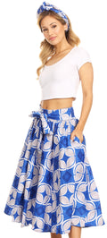 Sakkas Celine African Dutch Ankara Wax Print Full Circle Skirt#color_47-Multi