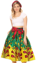 Sakkas Celine African Dutch Ankara Wax Print Full Circle Skirt#color_51-Multi
