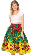 Sakkas Celine African Dutch Ankara Wax Print Full Circle Skirt