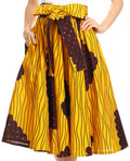Sakkas Celine African Dutch Ankara Wax Print Full Circle Skirt#color_517-YellowNavy