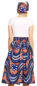 Sakkas Celine African Dutch Ankara Wax Print Full Circle Skirt