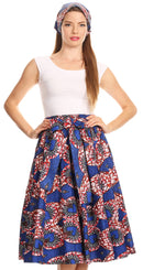 Sakkas Celine African Dutch Ankara Wax Print Full Circle Skirt