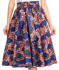 Sakkas Celine African Dutch Ankara Wax Print Full Circle Skirt#color_526-WhiteMulti