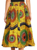 Sakkas Celine African Dutch Ankara Wax Print Full Circle Skirt