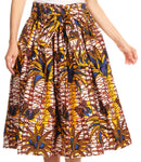 Sakkas Celine African Dutch Ankara Wax Print Full Circle Skirt