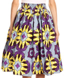 Sakkas Celine African Dutch Ankara Wax Print Full Circle Skirt