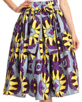 Sakkas Celine African Dutch Ankara Wax Print Full Circle Skirt#color_529-DustyBlueMulti