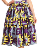 Sakkas Celine African Dutch Ankara Wax Print Full Circle Skirt
