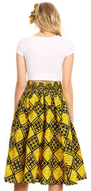 Sakkas Celine African Dutch Ankara Wax Print Full Circle Skirt