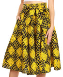 Sakkas Celine African Dutch Ankara Wax Print Full Circle Skirt