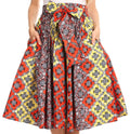 Sakkas Celine African Dutch Ankara Wax Print Full Circle Skirt#color_530-YellowRed